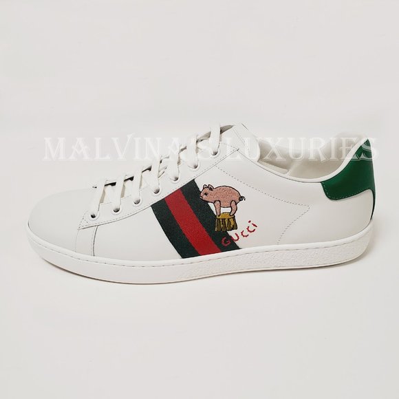 GUCCI SNEAKERS NEW ACE KITTEN WHITE LEATHER SHOES w WEB sz 41 11 - Picture 5 of 16